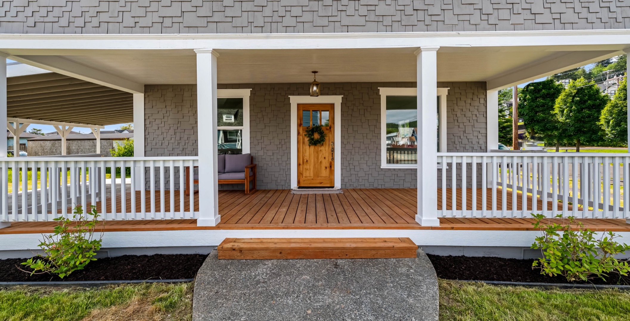 Jefferson — front porch and cedar door